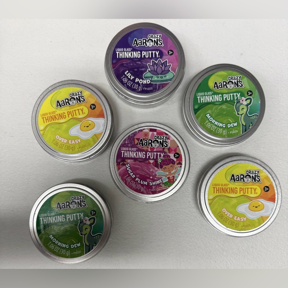 Crazy Aarons Thinking Putty ~ Lot of 6 ~ 1.6oz Cans